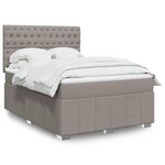 vidaXL Sommier à lattes de lit avec matelas Taupe 140x200 cm Tissu