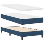 vidaXL Lit à Ressort avec Matelas Bleu 90x200 cm Tissu