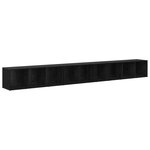 vidaXL Meuble TV 3 Pièces Chêne noir Bois stratifié
