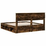 vidaXL Cadre de lit Chêne fumé 180 x 200 cm Bois de pin massif