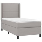 vidaXL Sommier à lattes de lit matelas LED Gris clair 90x190cm Tissu