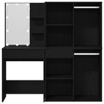 vidaXL Table de maquillage LED Chêne noir 140 x 40 x 140 cm