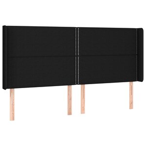 vidaXL Tête de lit avec oreilles Noir 163x16x118/128 cm Tissu