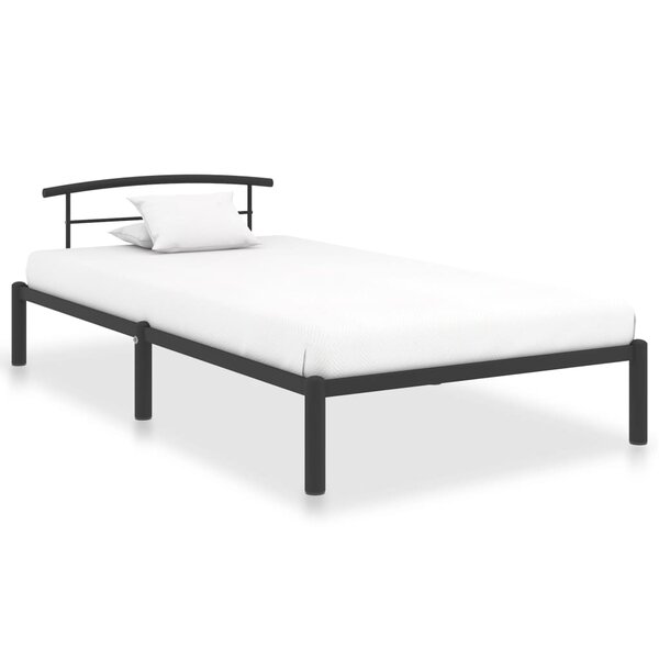 vidaXL Cadre de lit sans matelas noir métal 90x200 cm