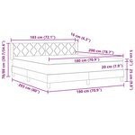 vidaXL Lit boxspring avec matelas Marron foncé 180 x 200 cm