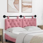 vidaXL Tête de lit suspendue Rose Velours