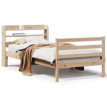 vidaXL Cadre de lit avec tête de lit 90x190 cm bois de pin massif