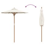 vidaXL Parasol de Jardin Crème Blanc 180x230 cm Bambou