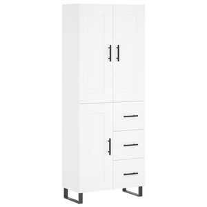 vidaXL Buffet haut Blanc 69 5x34x180 cm Bois d'ingénierie