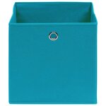 vidaXL Boîtes de rangement 10 Pièces Bleu azuré 32x32x32 cm Tissu