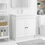 vidaXL Armoire sous évier de salle de bain Blanc 56 x 37 5 x 81 cm