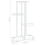 vidaXL Support pour plantes 4 niveaux 43x22x76 cm Blanc Métal