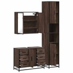 vidaXL Ensemble de meubles de salle de bain 3 Pièces Chêne marron