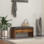 vidaXL Banc d'entrée avec coussin Chêne fumé 83 x 38 x 40 cm