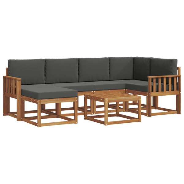 vidaXL Ensemble de canapés d'extérieur 7 Pièces Naturel et Anthracite