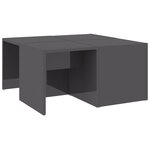 vidaXL Tables basses 4 Pièces gris brillant 33x33x33 cm bois d'ingénierie