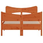 vidaXL Cadre de lit sans matelas cire marron 120x200cm bois pin massif