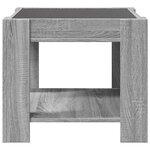 vidaXL Table basse avec LED sonoma gris 53x53x45 cm bois d'ingénierie