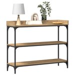 vidaXL Table Console avec étagère chêne artisanal 100 x 30 x 80 cm