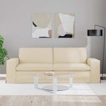 vidaXL Canapé Crème 222 x 80 x 82 cm tissu