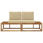 vidaXL Canapé d'extérieur en bout 2 Pièce Naturel et Beige