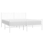 vidaXL Cadre de lit métal sans matelas et pied de lit blanc 183x213 cm