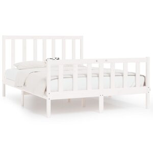 vidaXL Cadre de lit sans matelas blanc 140x190 cm bois massif