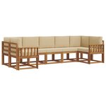 vidaXL Ensemble de canapés d'extérieur 7 pc Naturel et Beige