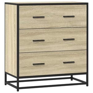 vidaXL Buffet chêne sonoma 68x35x76 cm bois d'ingénierie et métal
