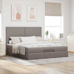 VidaXL Cadre de lit ottoman avec matelas taupe 160x200 cm tissu