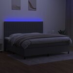vidaXL Sommier à lattes de lit et matelas et LED Gris foncé 200x200 cm