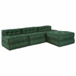 vidaXL Canapé modulaire 4 Pièces Vert tissu