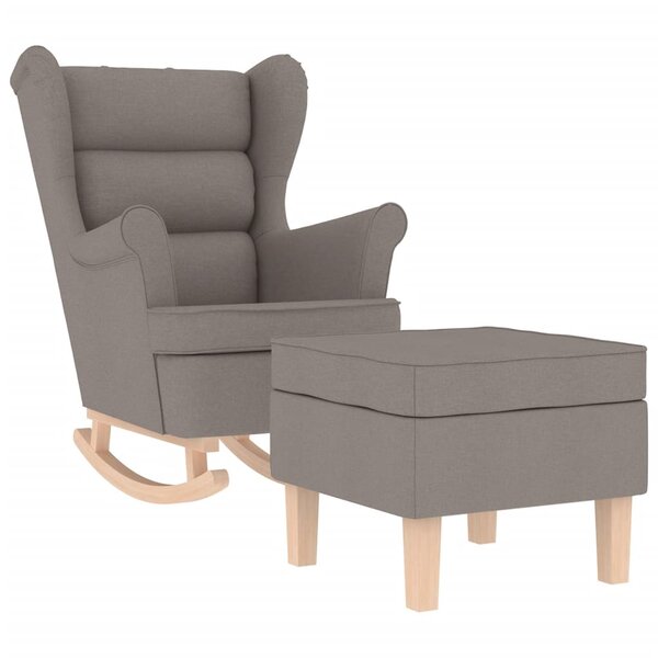 vidaXL Chaise à bascule avec repose-pied Taupe Tissu