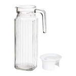 Pichet rainuré en verre 1 l olympia - boite de 6 -  - verre1 x243mm
