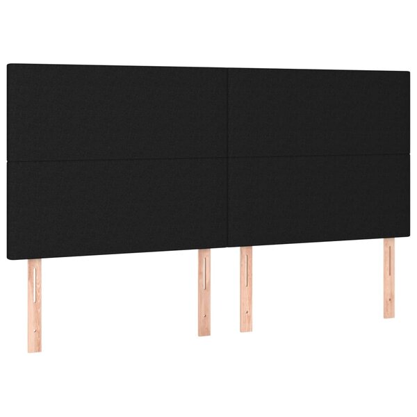 vidaXL Tête de lit Noir 200x5x118/128 cm Tissu