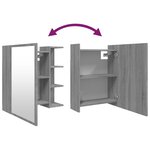 vidaXL Armoire à miroir de salle de bain Sonoma gris 62 5x20 5x64 cm