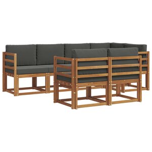 vidaXL Ensemble de canapés d'extérieur 7 pc Naturel et Anthracite