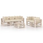 vidaXL Salon palette de jardin 6 Pièces avec coussins bois de pin