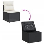 vidaXL Salon de jardin 5 Pièces avec coussins noir résine tressée