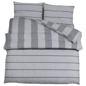 vidaXL Ensemble de housse de couette Gris 200x200 cm Coton