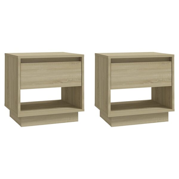 vidaXL Tables de chevet 2 Pièces Chêne sonoma 45x34x44 cm Bois ingénierie