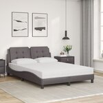 vidaXL Cadre de lit sans matelas Zadar gris 140x190 cm similicuir