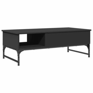 vidaXL Table basse noir 100x50x35 cm bois d'ingénierie et métal