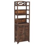 vidaXL Vitrine Marron foncé 46x24x140 cm Bois massif de Paulownia