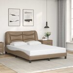 vidaXL Cadre de lit sans matelas Hvar cappuccino 140x190 cm similicuir