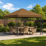 vidaXL Pavillon 3 x 3 m Taupe Polyester et Acier 190 gsm