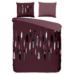 Good Morning Housse de couette FEATHERS 240x200/220 cm Bordeaux