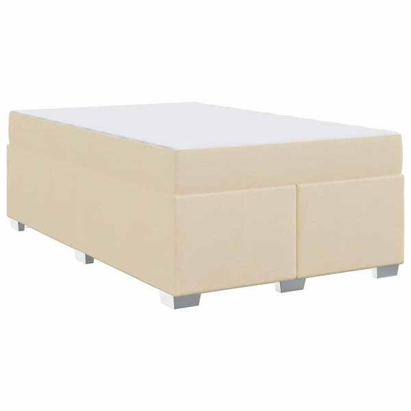 vidaXL Cadre de lit avec matelas Crème 120 x 200 cm tissu