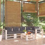 Vidaxl salon de jardin palette avec coussins 6 pièces bois de pin