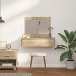 vidaXL Table de Maquillage Suspendue Chêne de Sonoma 83x40x70 cm